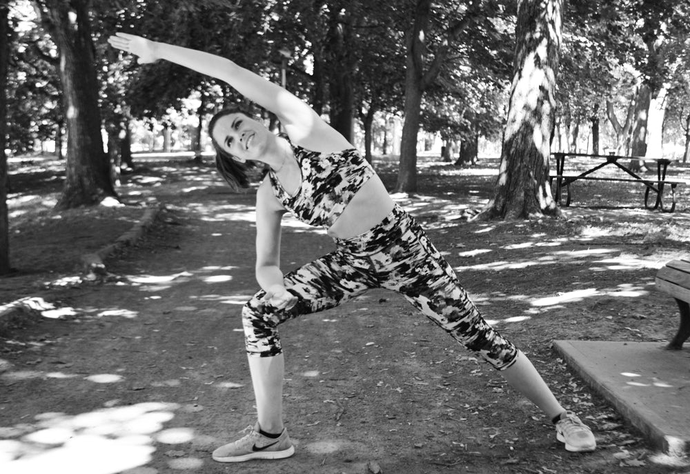 Leggings et brassière sportive à motif floral