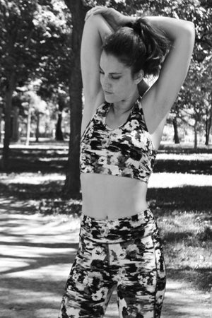 Leggings et brassière sportive à motif floral